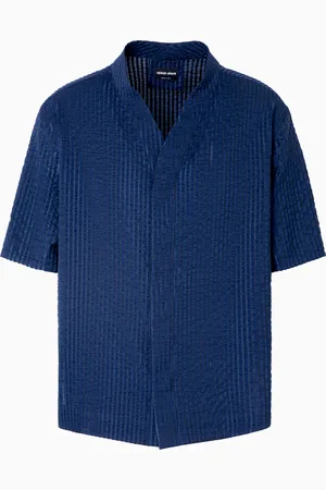 Giorgio Armani Camisa de manga corta de mezcla de sirsaca de algod??n