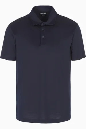 Giorgio Armani Polo de punto de seda y algod??n jaspeado