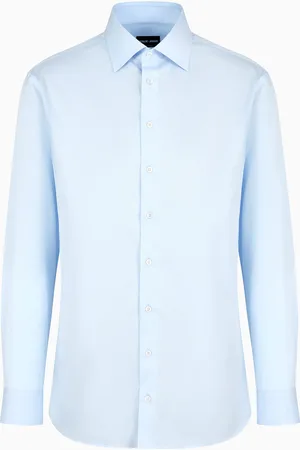 Giorgio Armani Camisa regular fit en sarga de algod??n de m??xima calidad