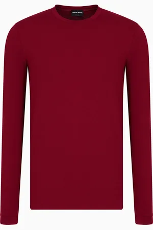 Giorgio Armani Jersey de punto de viscosa el??stica con cuello redondo y manga larga