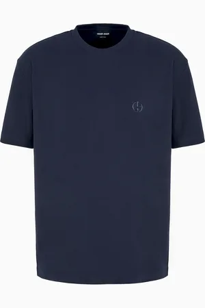 Giorgio Armani Camiseta de cuello redondo en interlock de algod??n y cachemir