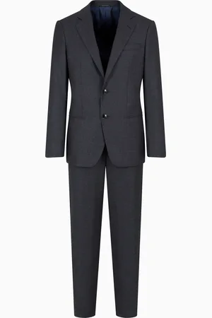 Giorgio Armani Traje l??nea Soho de abotonadura sencilla en lana virgen con tejido jacquard efecto cannet??