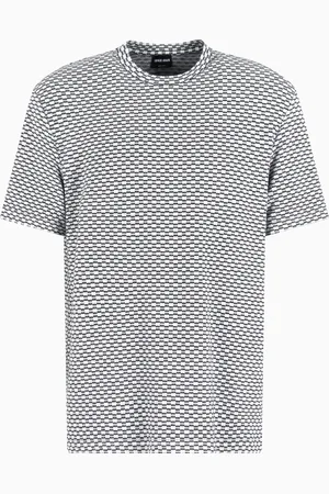 Giorgio Armani Camiseta de cuello redondo de punto de viscosa en tejido jacquard