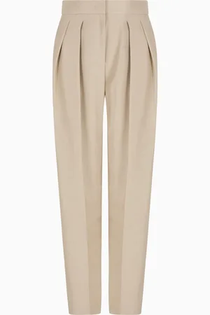 Giorgio Armani Pantalones con dos pinzas en shantung de seda