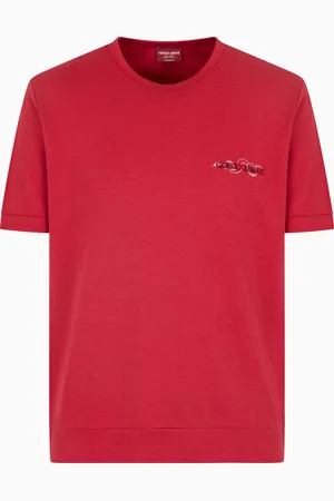 Giorgio Armani Camiseta de cuello redondo de algod??n y seda