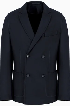 Giorgio Armani Chaqueta de abotonadura doble Icon en interlock de cachemir abatanado