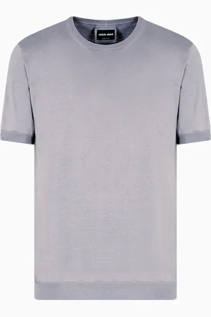 Giorgio Armani Jersey de seda y algod??n con cuello redondo y manga corta