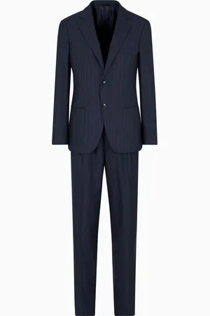 Giorgio Armani Traje l??nea Soho de abotonadura sencilla en lana virgen y cachemir efecto denim