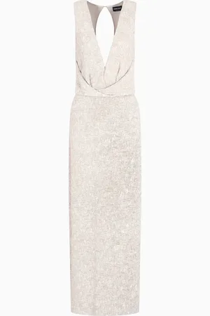 Giorgio Armani Vestido largo en crep?? de viscosa y lino