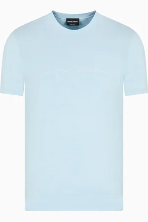 Giorgio Armani Camiseta de viscosa el??stica con logotipo de la firma