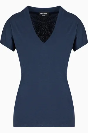 Giorgio Armani Top de punto con cuello en V
