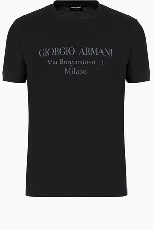 Giorgio Armani Camiseta de cuello redondo Borgonuovo??11 en punto de algod??n pima