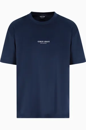 Giorgio Armani Camiseta de cuello redondo en interlock de algod??n