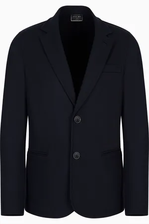 Giorgio Armani Chaqueta de abotonadura sencilla Icon de punto de pa??o de cachemir puro