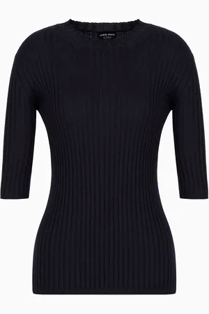Giorgio Armani Jersey de cuello redondo de cachemir puro acanalado