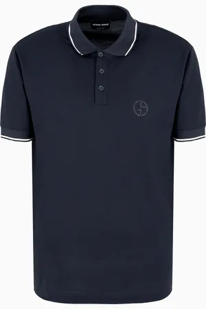 Giorgio Armani Polo de manga corta en punto de seda y algod??n