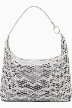 Giorgio Armani Bolso hobo grande la Prima Soft de encaje y nobuk brillante