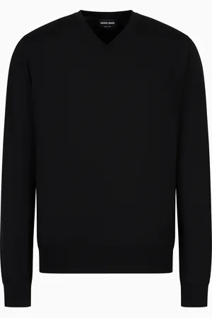 Giorgio Armani Jersey de pura lana virgen con cuello redondo