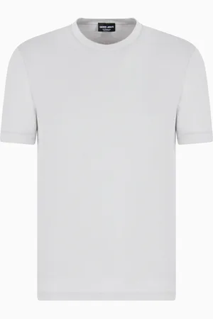 Giorgio Armani Jersey de cuello redondo Icon de interlock de cachemir con manga corta