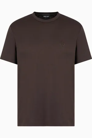 Giorgio Armani Camiseta de interlock de algod??n con logotipo bordado