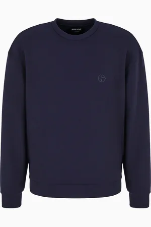 Giorgio Armani Jersey de cuello redondo de mezcla de lana virgen con logotipo en tejido jacquard