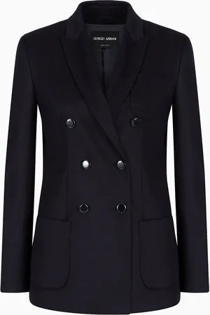 Giorgio Armani Chaqueta de abotonadura doble de lana virgen y cachemir