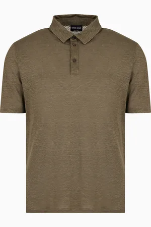 Giorgio Armani Polo de manga corta en punto de lino puro