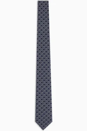 Giorgio Armani Corbata de seda pura con monograma en tejido jacquard