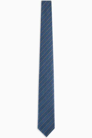 Giorgio Armani Corbata de seda regimental con tejido jacquard