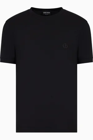 Giorgio Armani Jersey en punto de viscosa el??stica con cuello redondo y manga corta