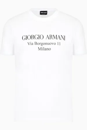 Giorgio Armani Camiseta de cuello redondo Borgonuovo??11 en punto de algod??n pima