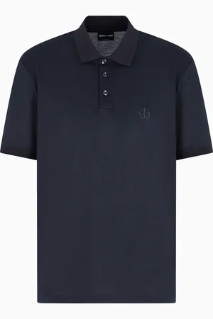 Giorgio Armani Polo de manga corta en seda, lino y algod??n