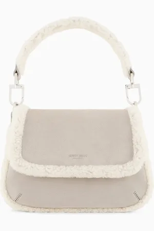 Giorgio Armani La Prima Soft peque??a en ante y piel de oveja Neve