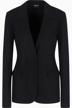 Giorgio Armani Chaqueta de abotonadura sencilla de punto doble de lana