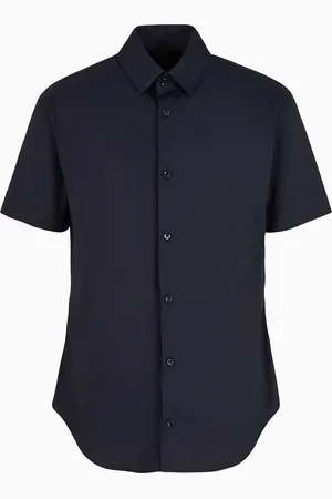 Giorgio Armani Camisa de manga corta en tejido liso el??stico