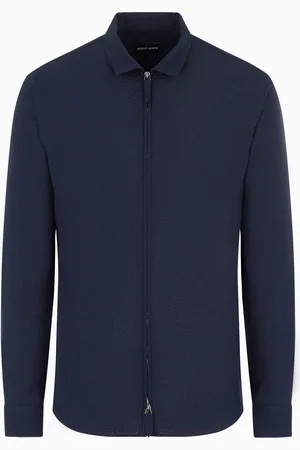 Giorgio Armani Camisa de sirsaca de algod??n con cremallera