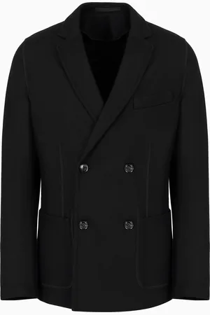Giorgio Armani Chaqueta de abotonadura doble Icon en interlock de cachemir abatanado