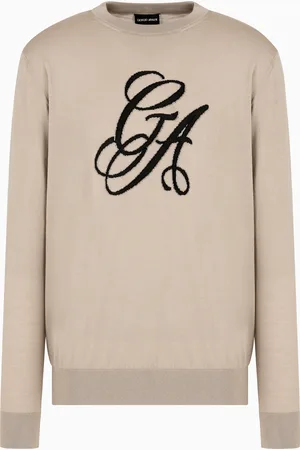 Giorgio Armani Jersey de cuello redondo de lana virgen con logotipo