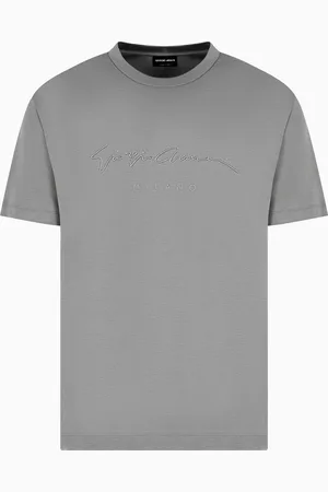 Giorgio Armani Camiseta en interlock de algod??n puro con logotipo de la firma