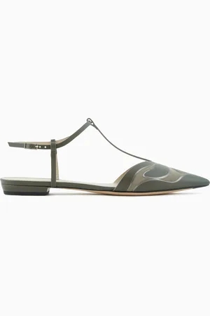 Giorgio Armani Bailarinas de piel con tira en forma de T