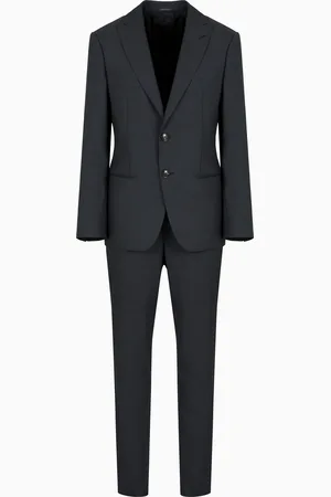 Giorgio Armani Traje l??nea Soho de abotonadura sencilla en lana virgen con motivo pinpoint