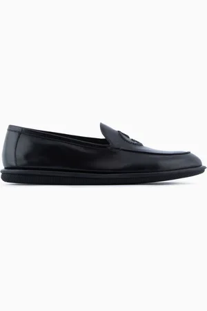 Giorgio Armani Mocasines de napa vintage con logotipo bordado