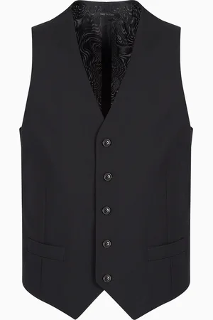 Giorgio Armani Chaleco de abotonadura sencilla de lana virgen
