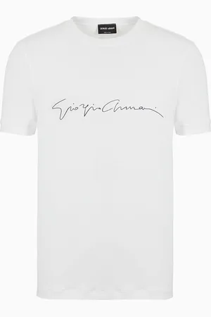 Giorgio Armani Camiseta de viscosa el??stica con logotipo de la firma