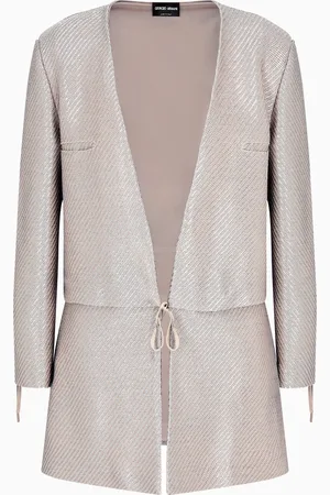 Giorgio Armani Chaqueta de algod??n y viscosa efecto rafia