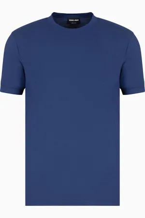 Giorgio Armani Camiseta de punto de viscosa el??stico con cuello redondo y manga corta