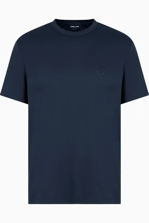 Giorgio Armani Camiseta de interlock de algod??n con logotipo bordado