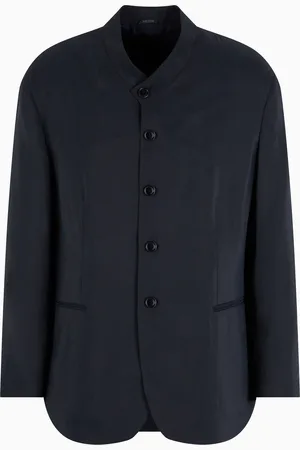 Giorgio Armani Chaqueta de abotonadura sencilla de mezcla de seda lavada