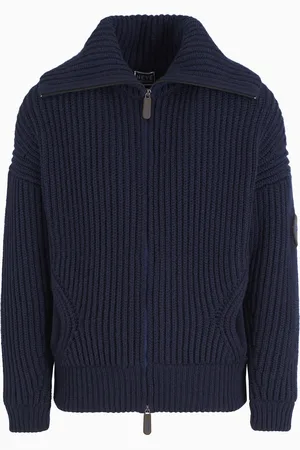 Giorgio Armani Jersey de cachemir acanalado con cremallera Neve