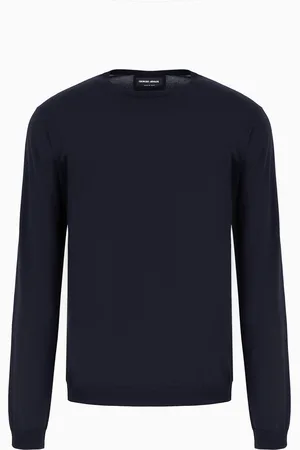 Giorgio Armani Jersey de seda y algod??n con cuello redondo y manga larga